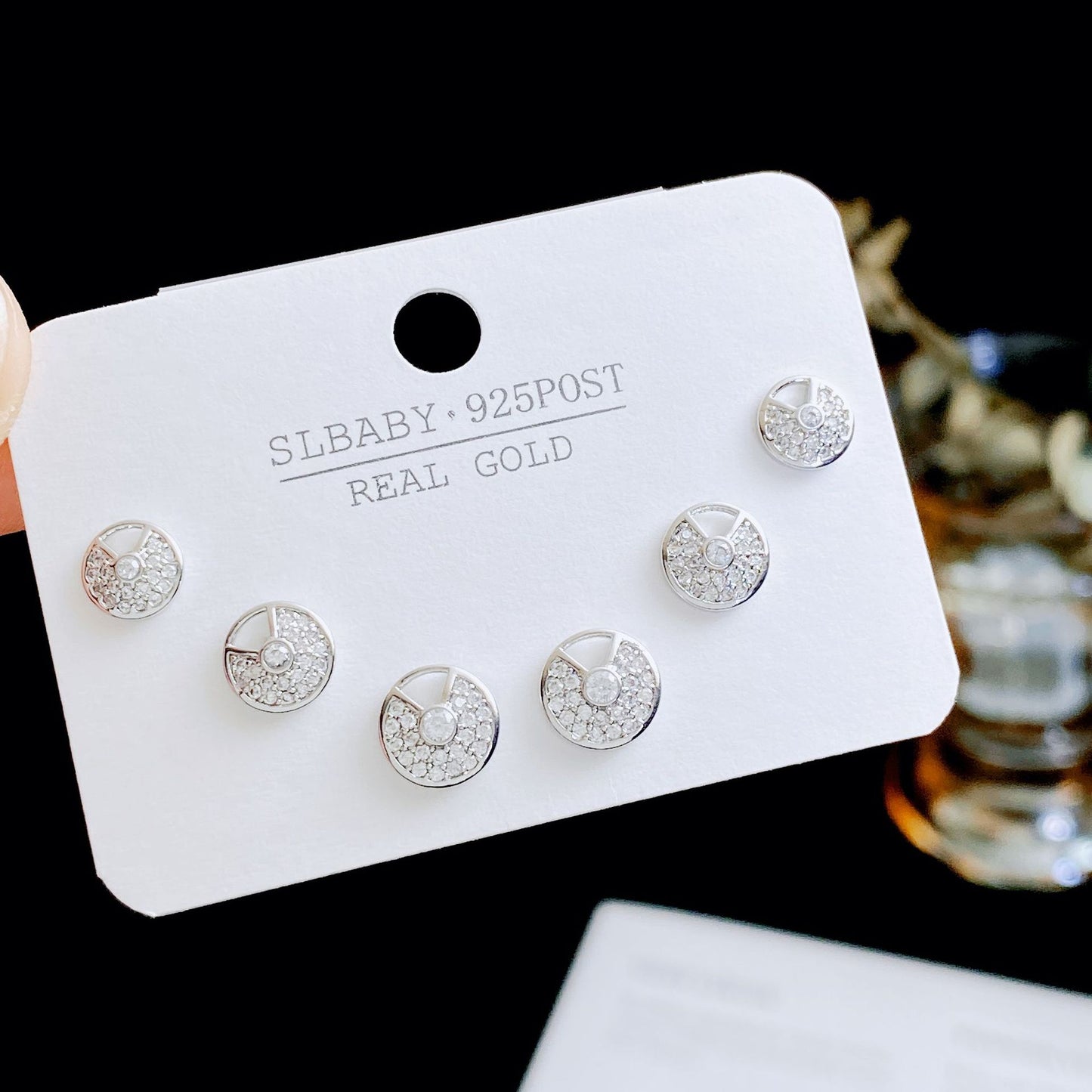 Women's Needle Simple Series Three Pairs Storage Ear Rings