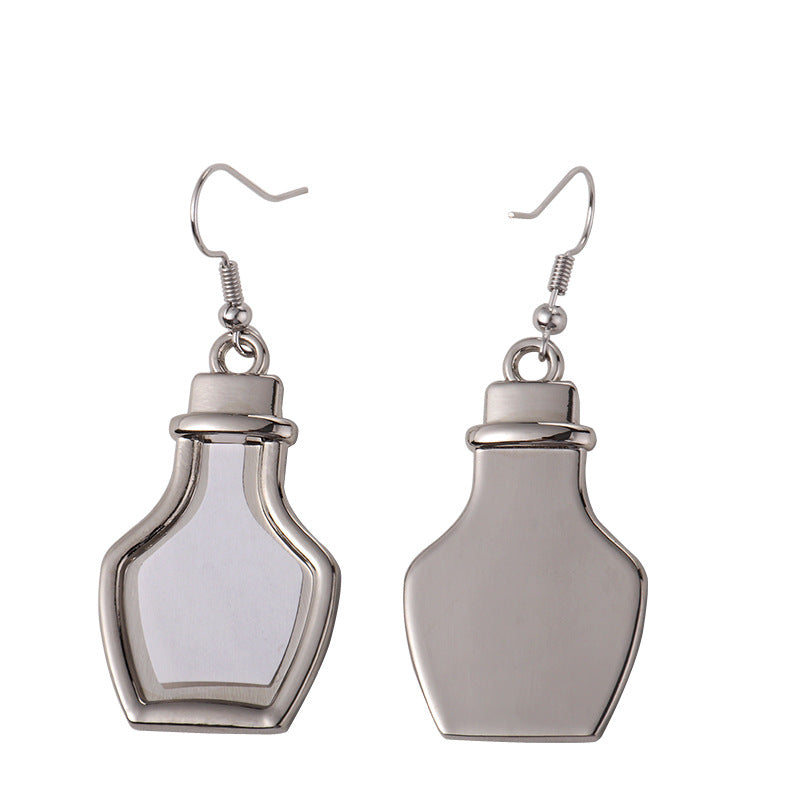 Heart-shaped Round Water Drop Triangle Square Blank Earrings
