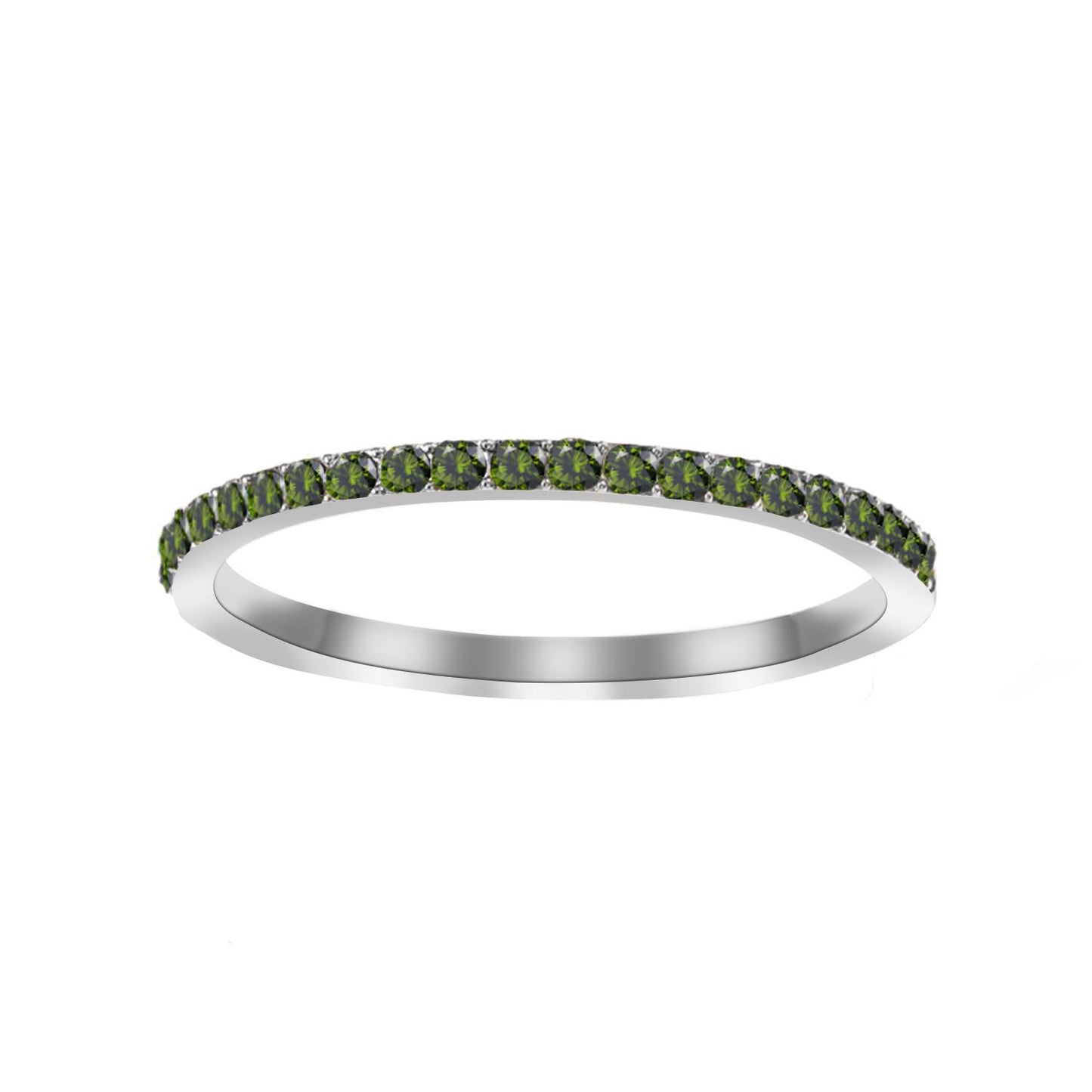 Full Diamond Stainless Steel Birthstones Zircon Ring