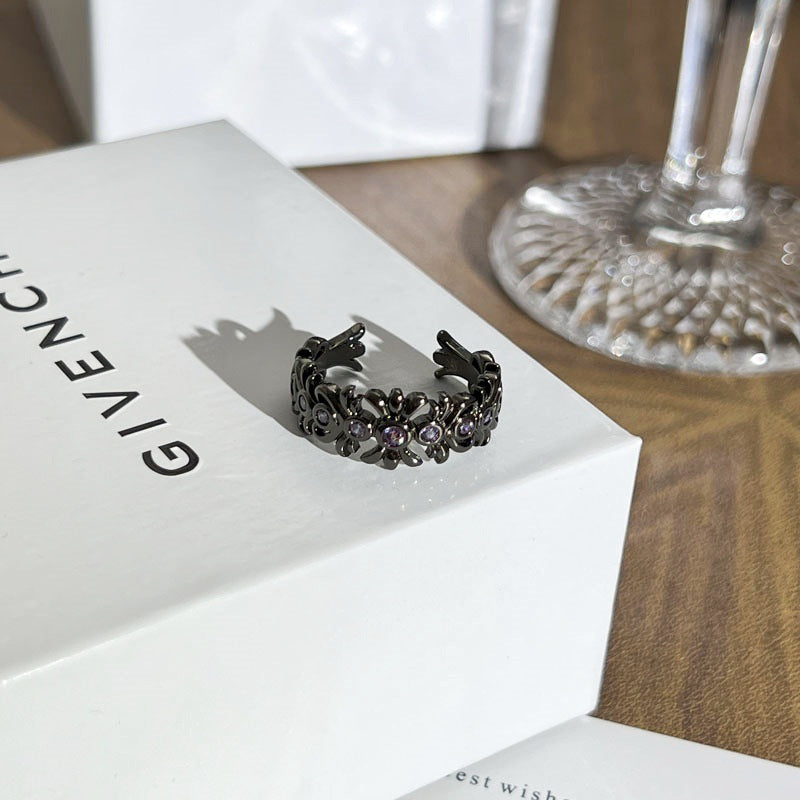 Gothic Style Cross Open-end Personality Sweet Cool Hot Butterfly Dark Ring