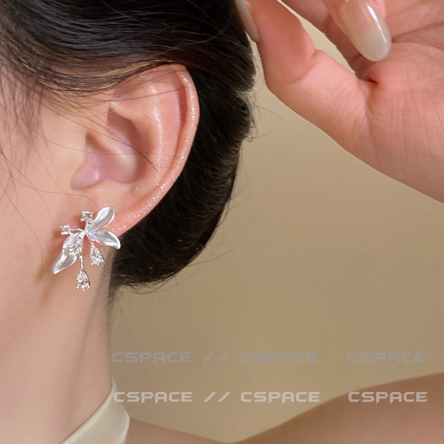French Flower Light Luxury High-grade Gentle Ear Stud Earrings
