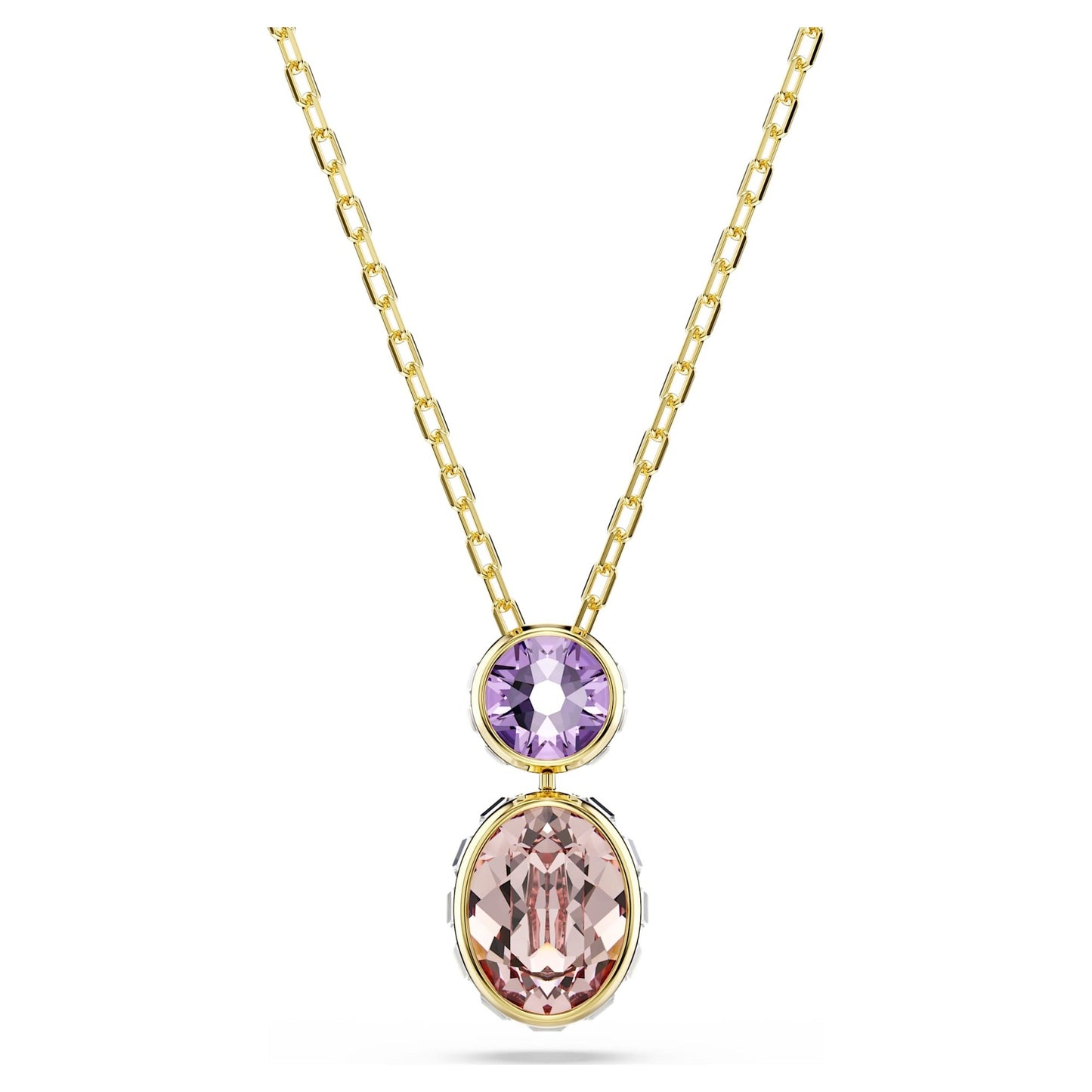 Austrian Crystal Thick Gold Plated Double-sided Rotating Earrings