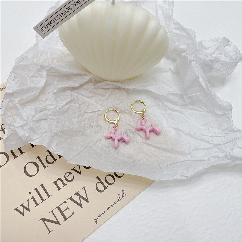 Creative Balloon Dog Fashion Three-dimensional Multicolor Earrings