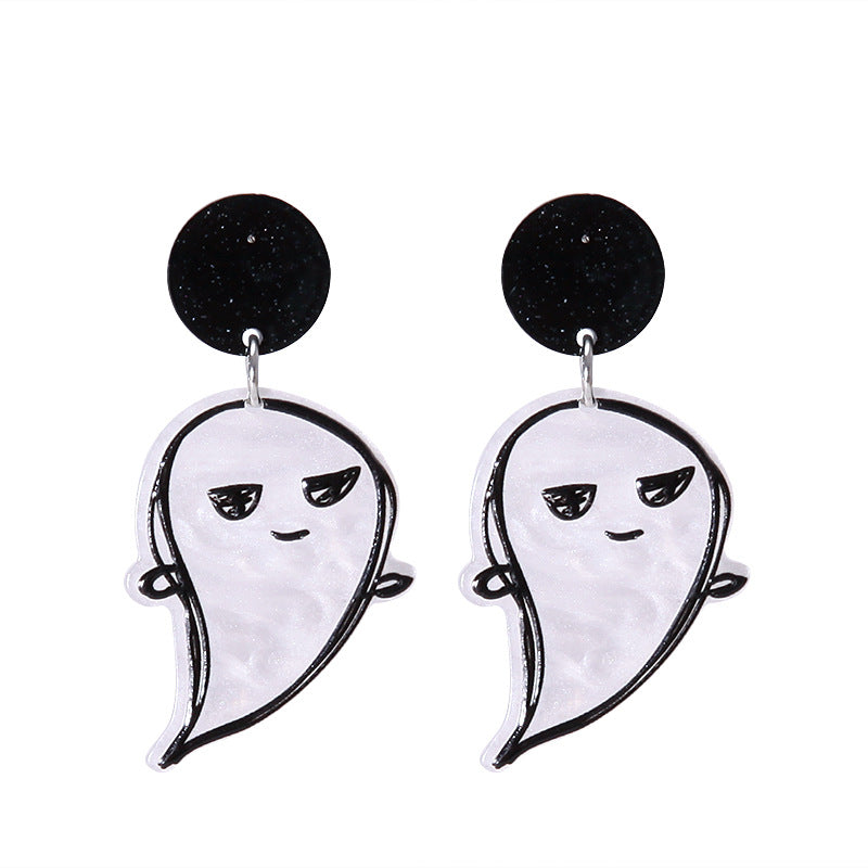 Creative Halloween Series Cartoon Funny Fun Acrylic Plate Earrings