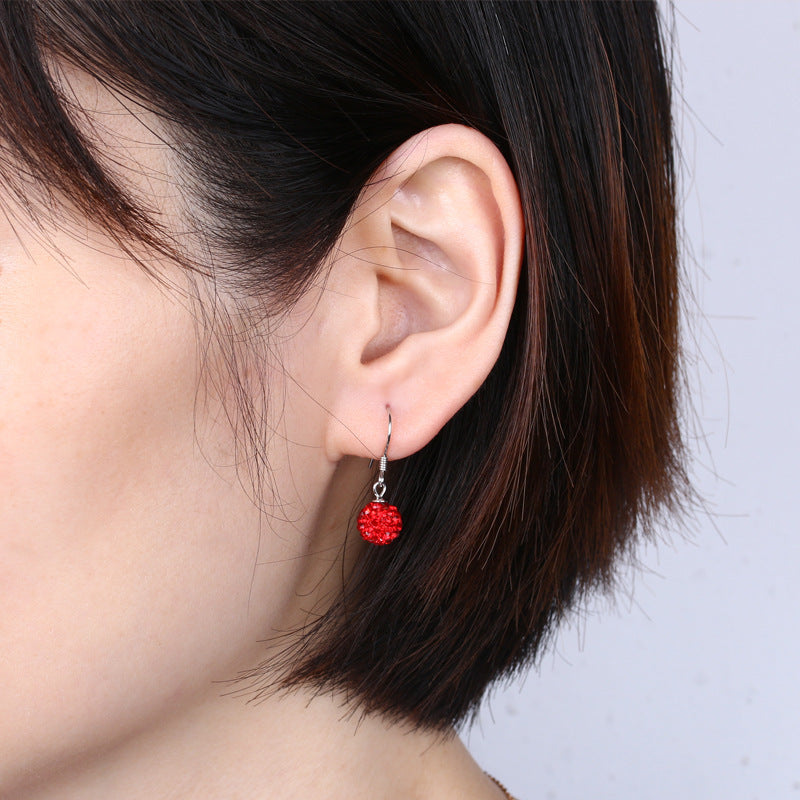 Sier Crystal Fashion Korean Style Ear Hook Rings