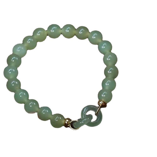 Women's Interlocking Jade Heart Design Retro Clear Bracelets