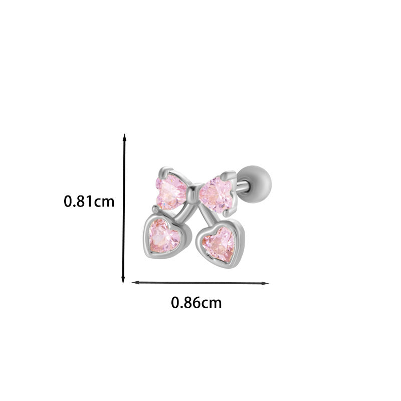 Rod Sweet Girlish Style Butterfly Cherry Planet Earrings