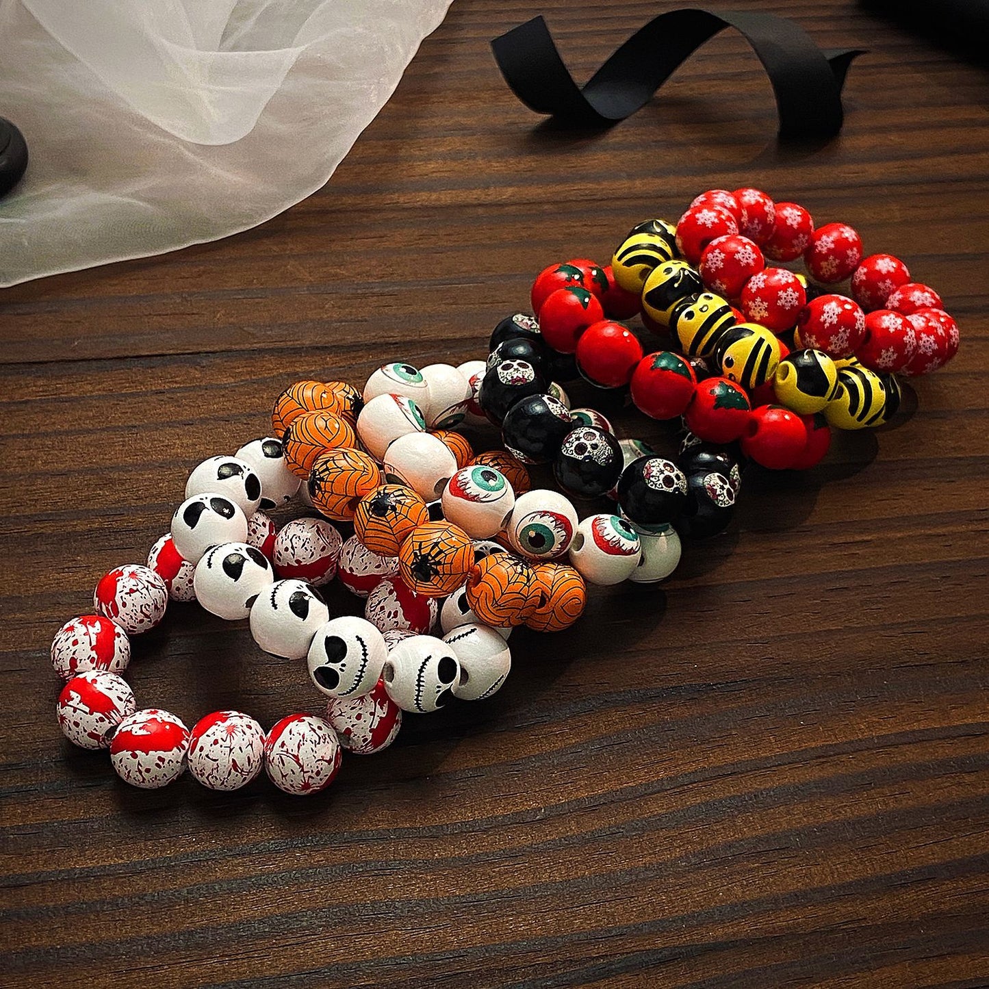 Women's & Men's Skull Spider Web Creativity Horror Halloween Bracelet