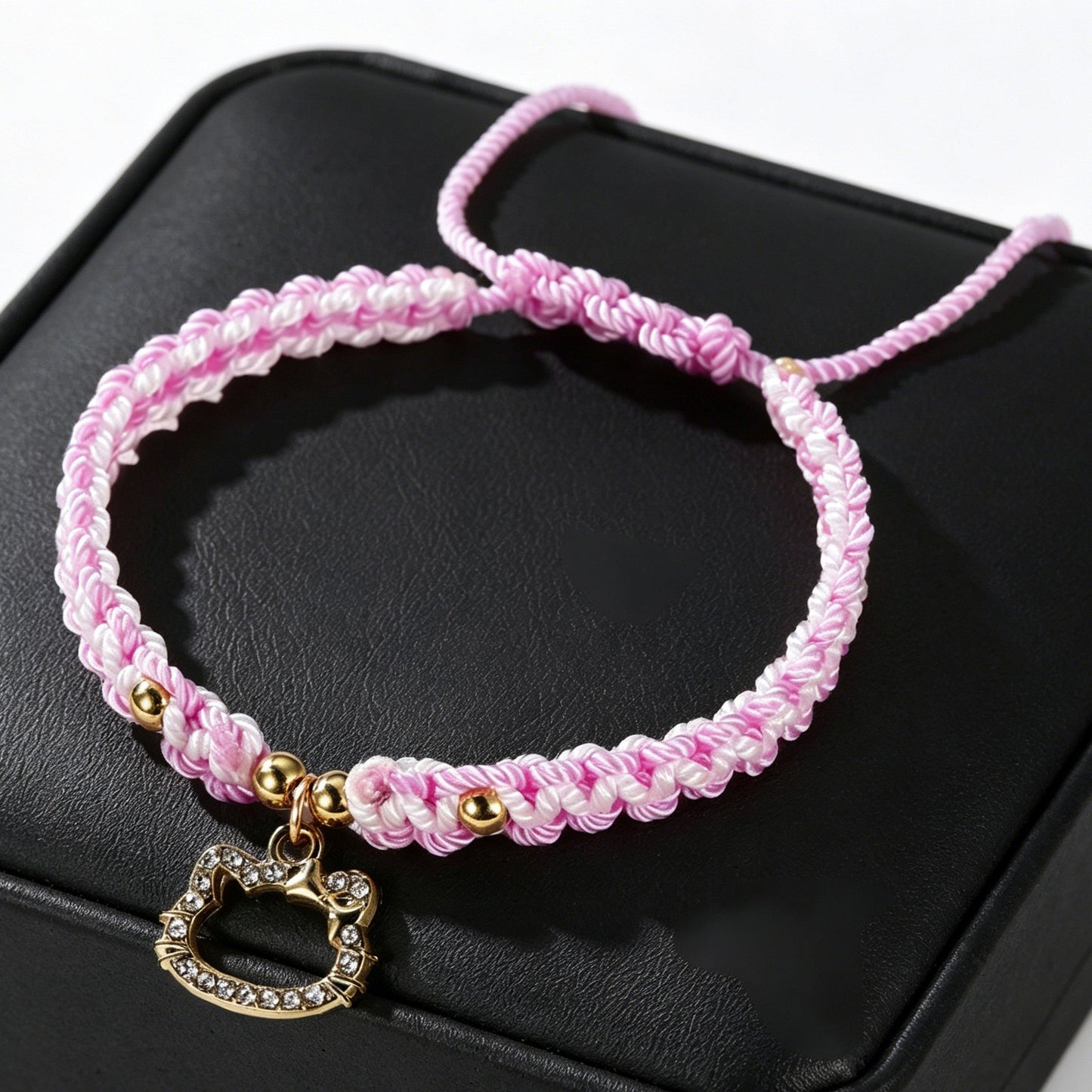 Cute Cartoon Anime Cat Head Carrying Strap Adjustable Kitty Bracelet