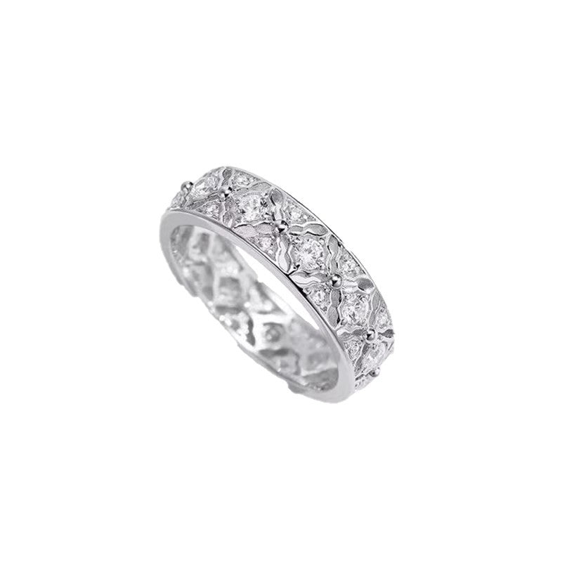 Women's Sier Lace Rhombus Fashion Niche Exquisite Index Rings