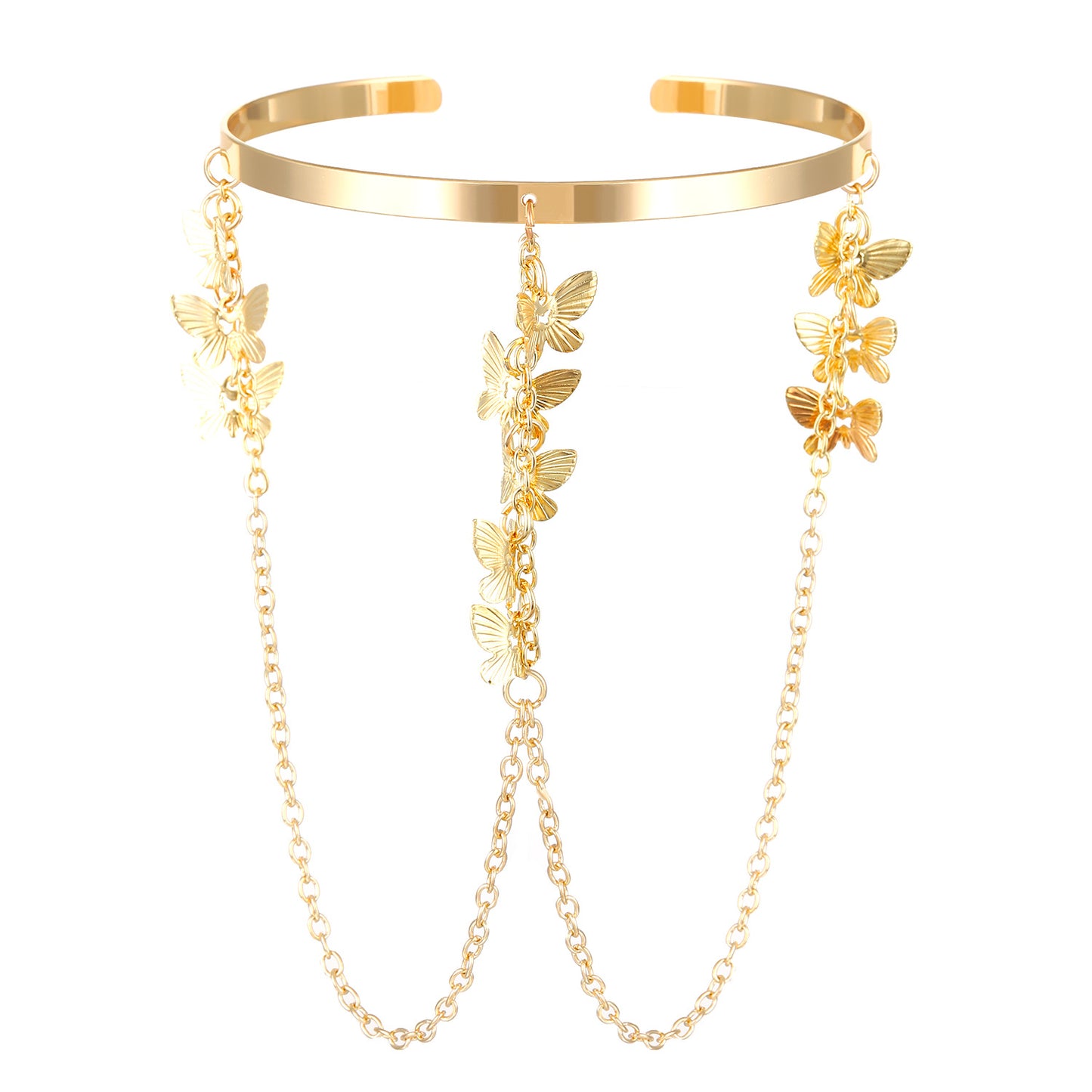 Niche Adjustable Arm Chain Metal Lanyard Tassel Armband Vacation Style Bracelets