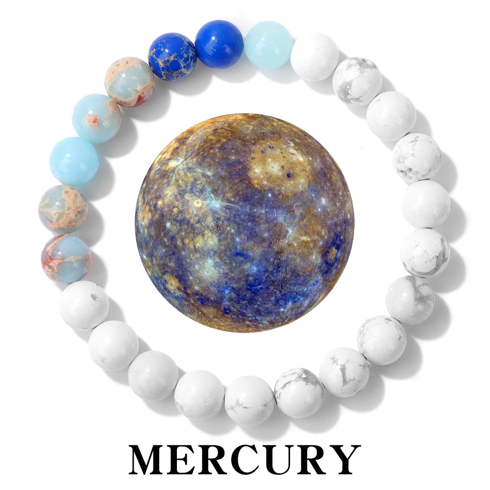 Women's & Men's Planets Of The Solar System Natural Stone Bracelets