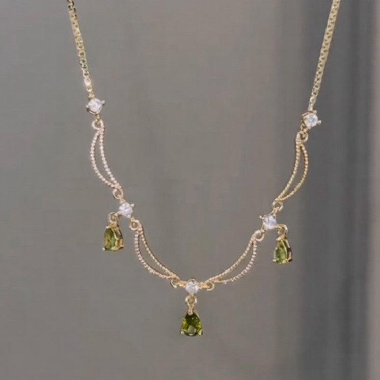 Women's Plating Zircon Water Drops Light Luxury Minority Clavicle Chain Fashion Necklaces