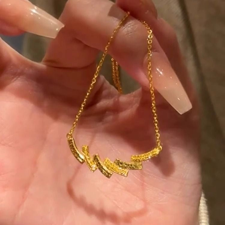 Gold Crushed Ice Flash Exquisite Fashion Necklaces