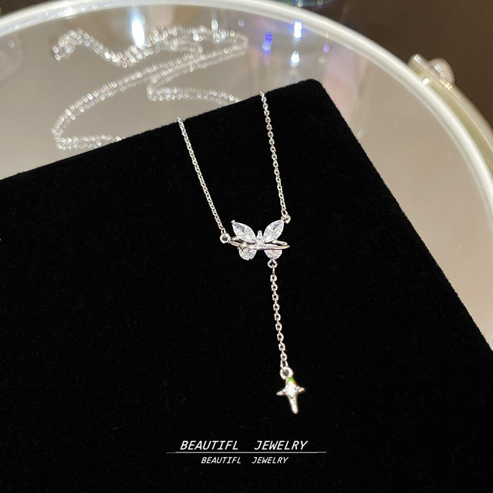Women's Minority Simple Fashionable Elegant Zircon Clavicle Chain Titanium Steel Accessory Necklace