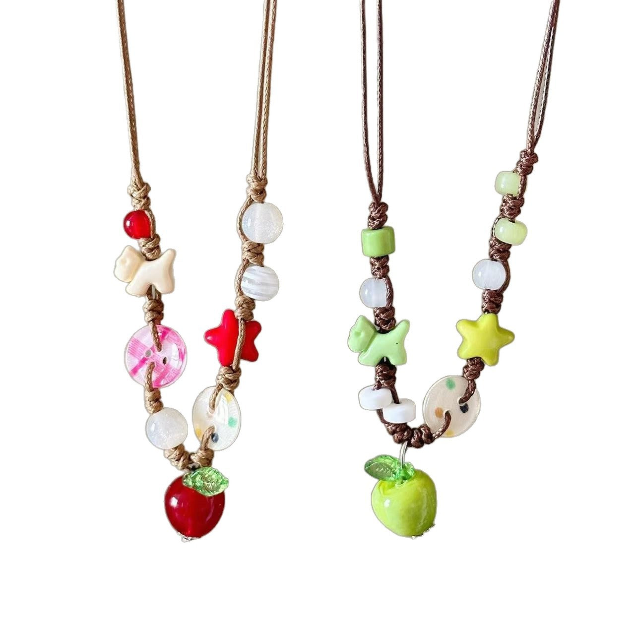 Sweet Apple Cute Button Niche Clavicle Chain Cartoon Gifts For Necklace