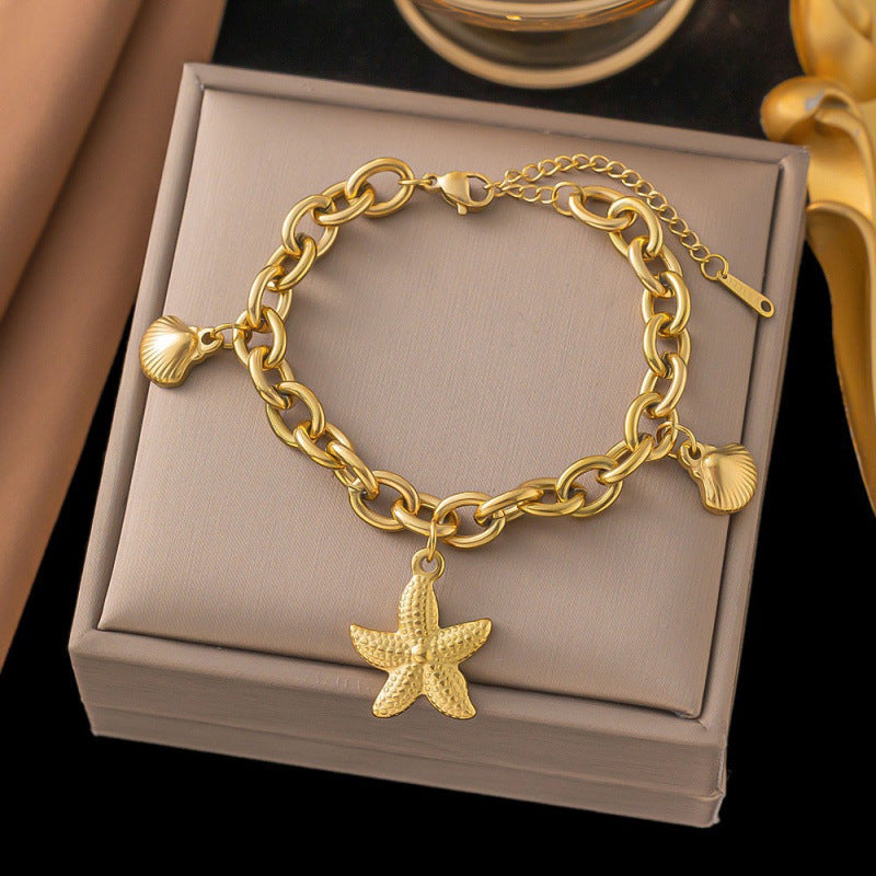 Titanium Steel Female Gold Fashion Light Luxury High Bracelets