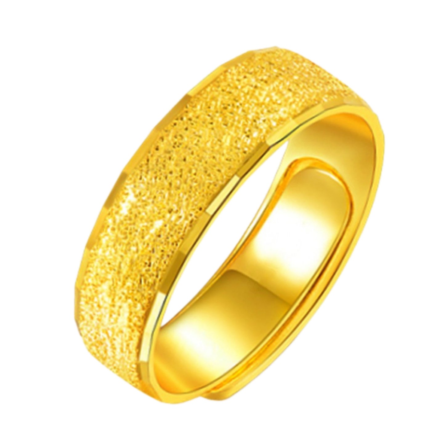 Men's Frosted Carven Design Flash Sand Surface Rings