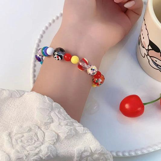 Summer Dopamine Green Apple Paradise Design Beaded Cute Good-looking Sweet Bracelet