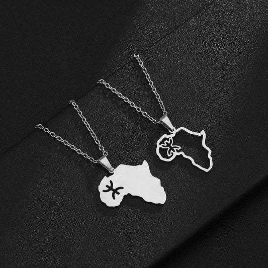 Women's & Men's Fashion National Style Africa Map Berber Necklaces