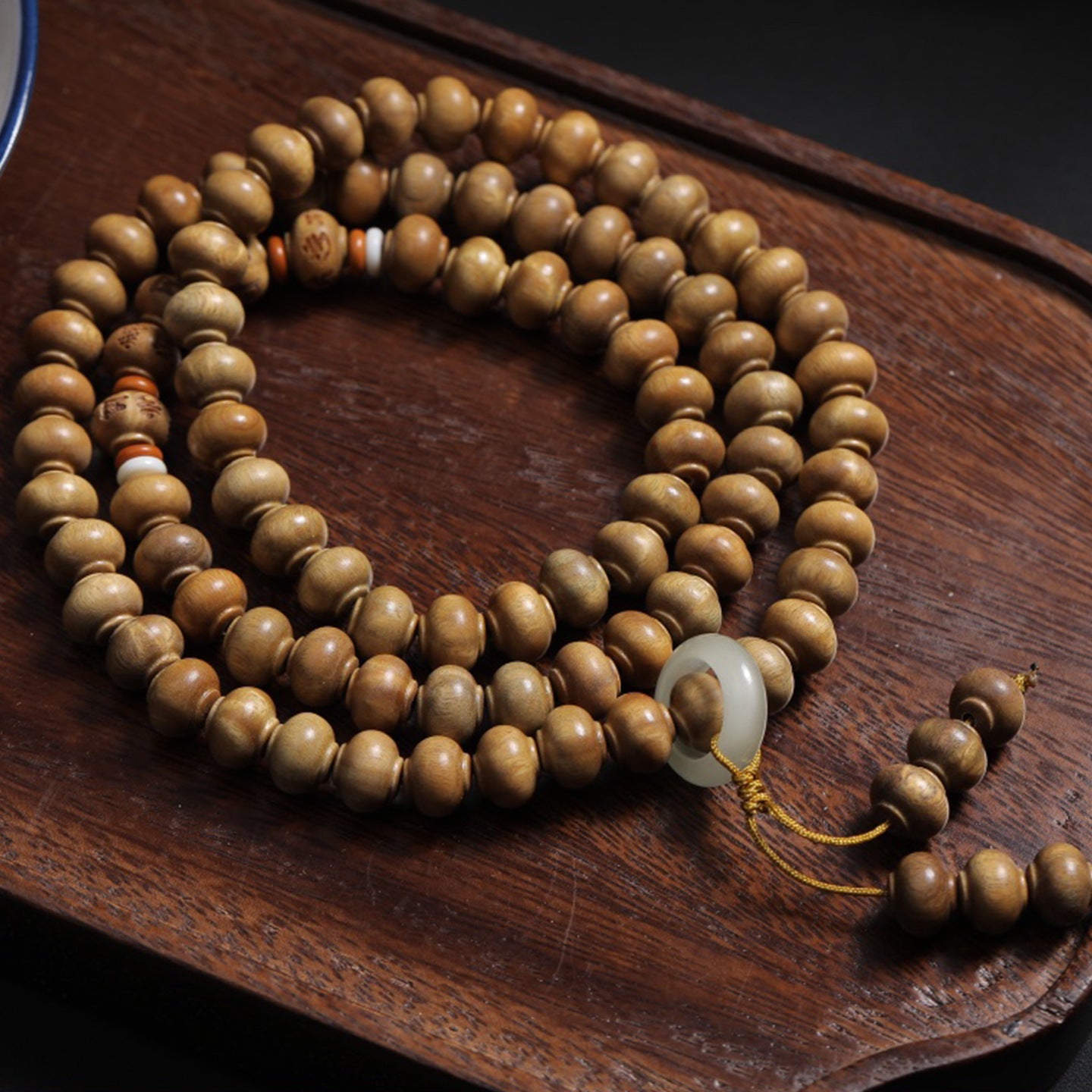 Women's & Men's Natural Green Sandalwood Old Materials Beads Crafts Hand Toy Bracelet