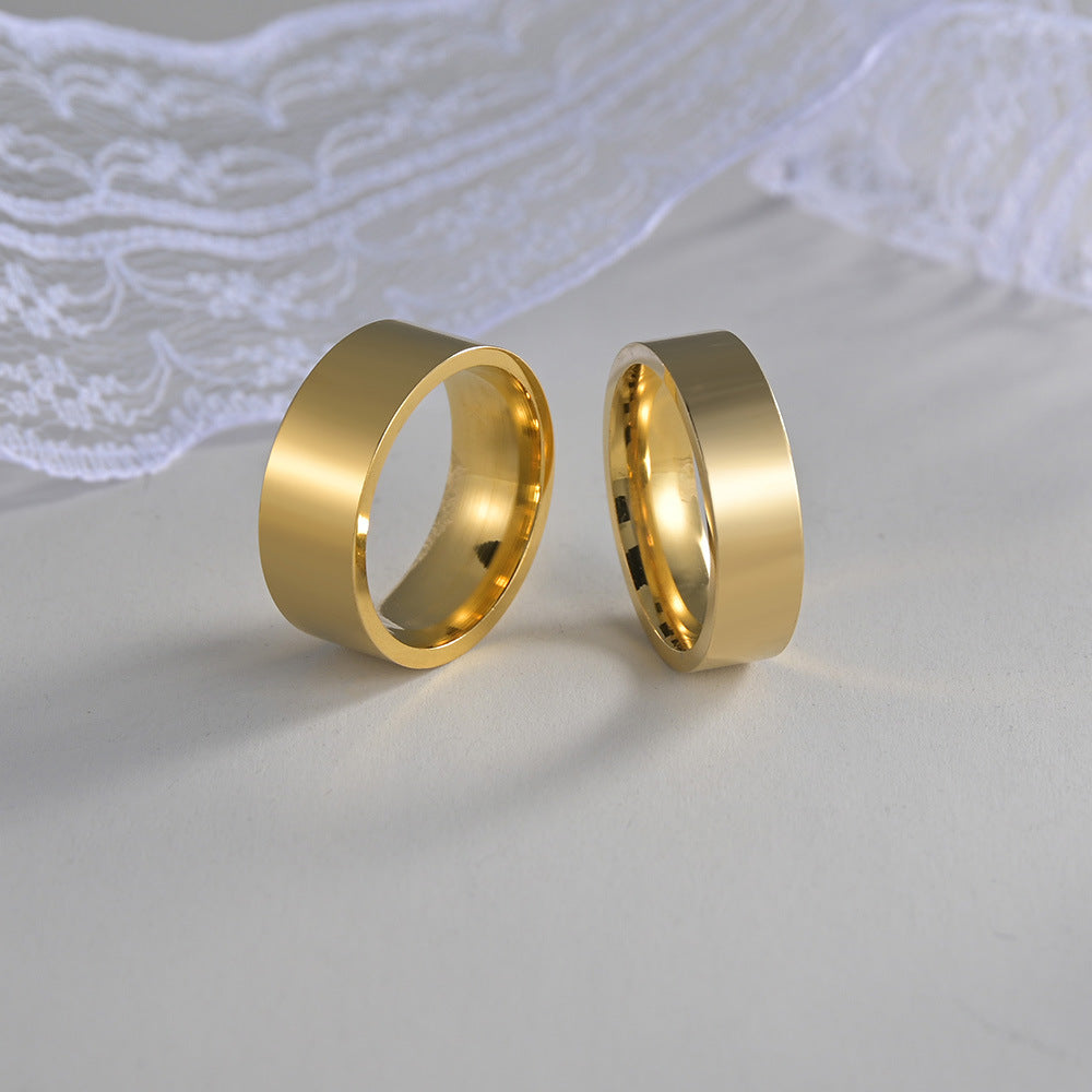 Fashion Simple Style Stainless Steel Couple Rings