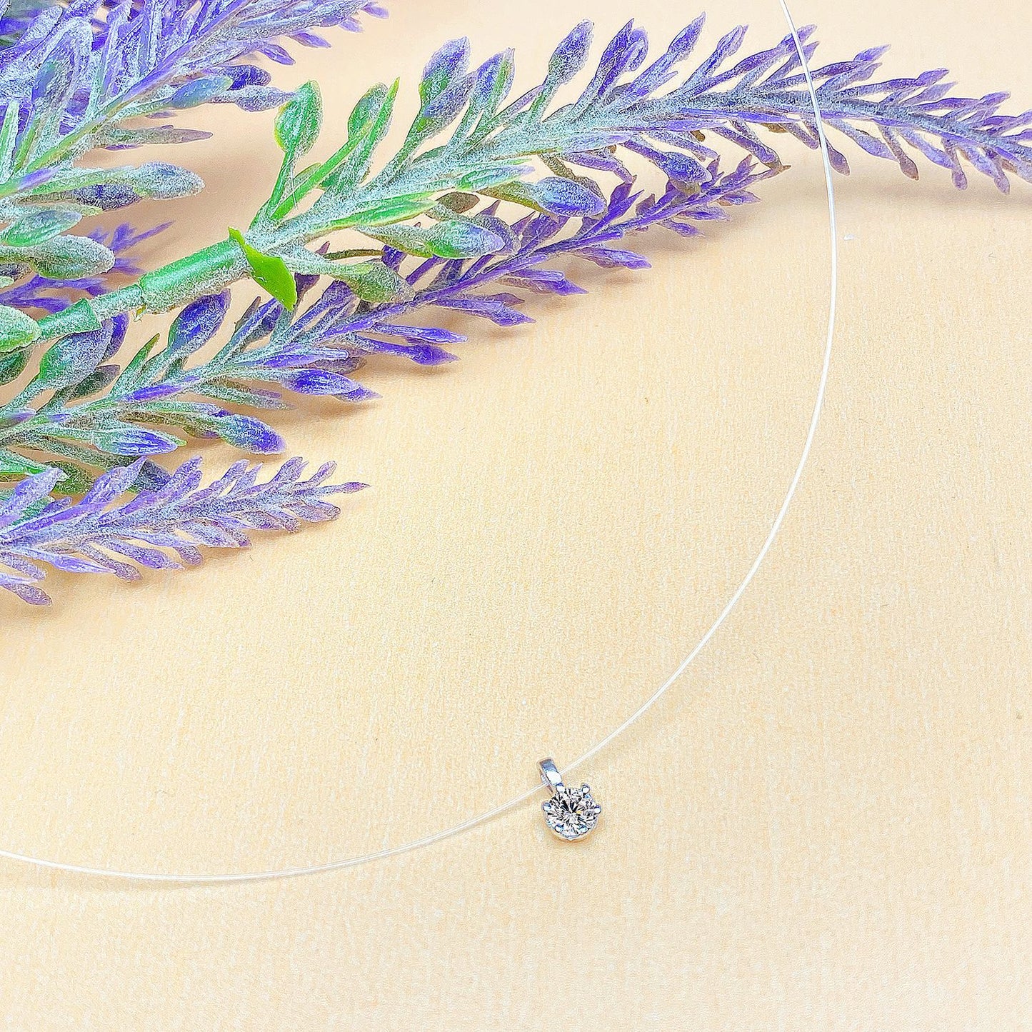 Faint Without Feeling Invisible Fishing Line Flash Natural Topaz Blue Necklaces