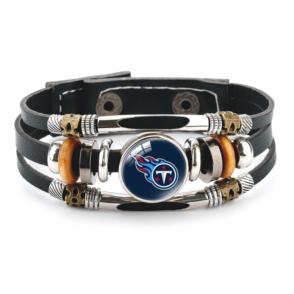 Genuine Leather Hand Professional Rugby League Team Time Stone Bracelet