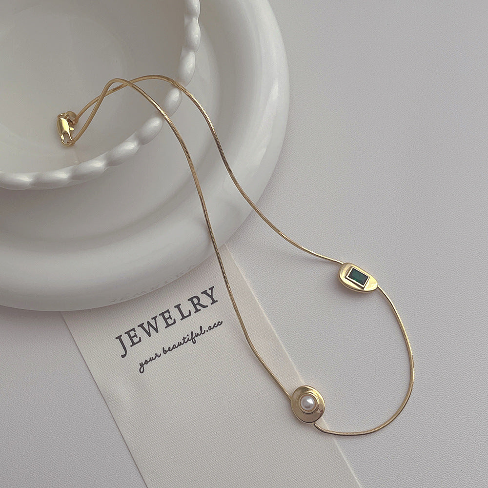 Zircon Pearl High-grade Light Luxury Clavicle Chain Necklaces