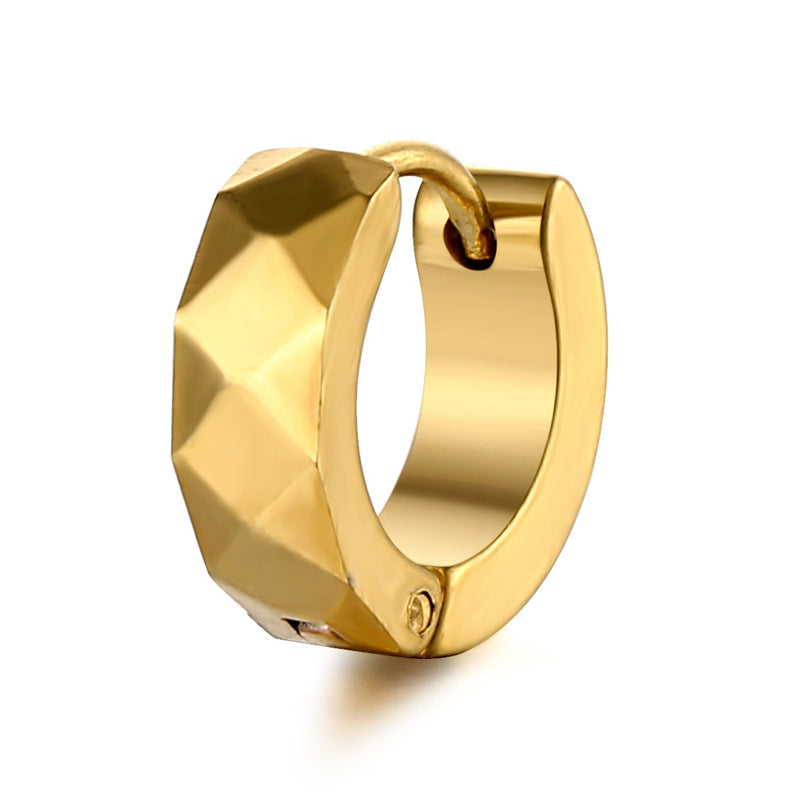 Men's Diamond Double-sided Clip Finishing Polish Stainless Steel Bone High-grade Ear Buckle