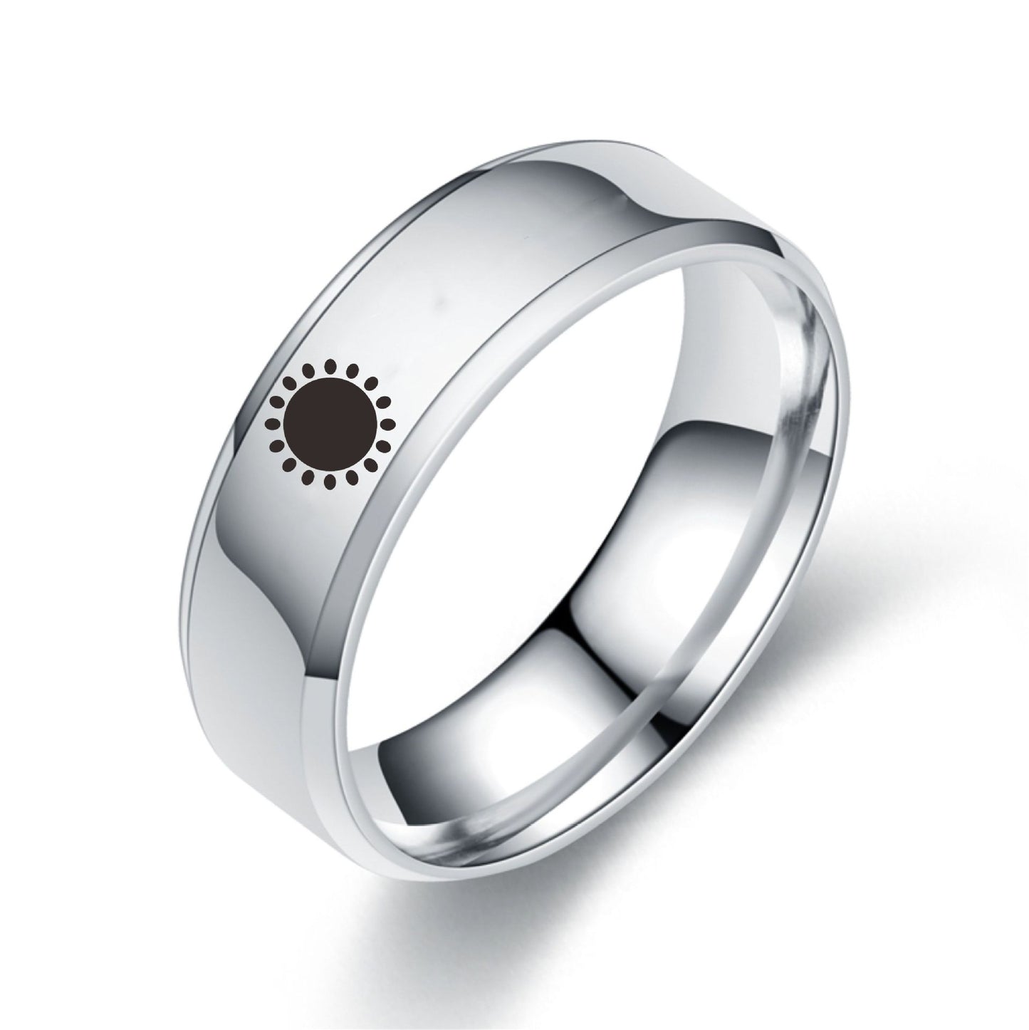 Women's & Men's Moon Sun Star Couple Titanium Steel Rings