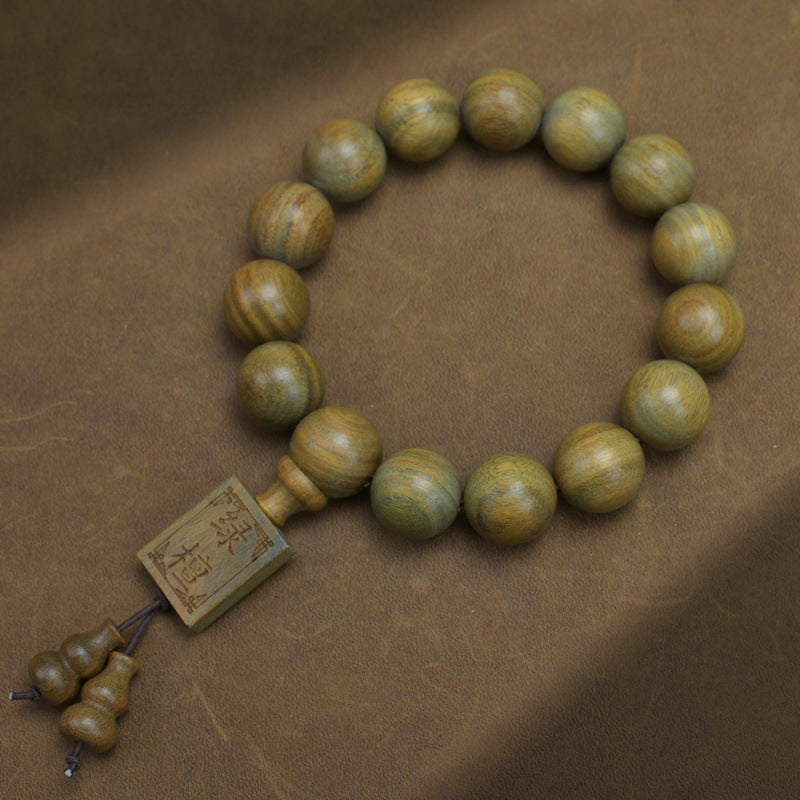 Natural Argentina Green Sandalwood Buddha Beads Ethnic Retro Couple Bracelet