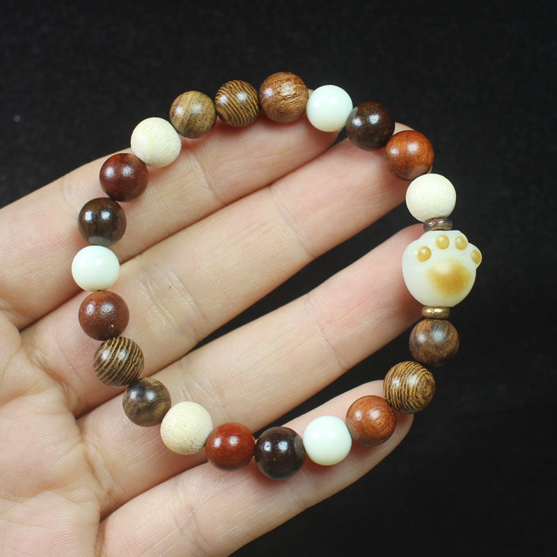 Stall Ebony String Wooden Beaded Bamboo Joint Buddha Beads Bracelet