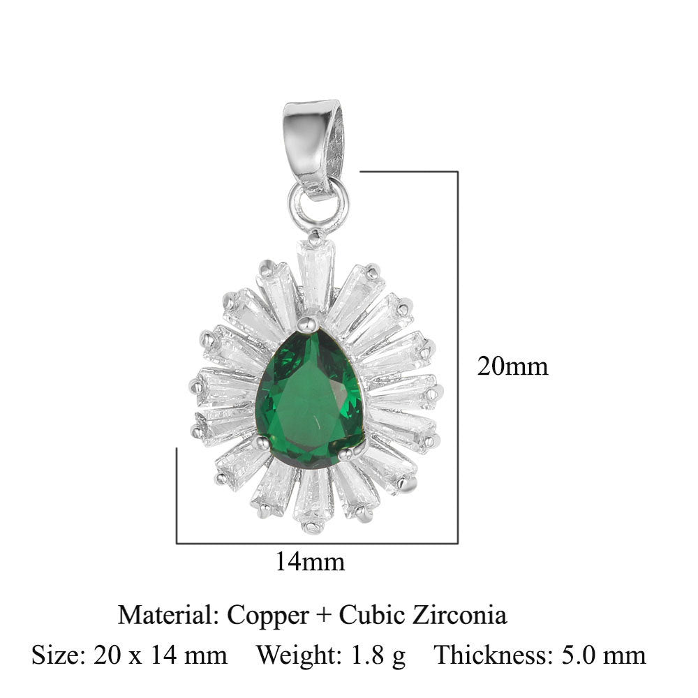 Zircon Copper Color Zirconium Micro Inlay Ornament Clavicle Pendants