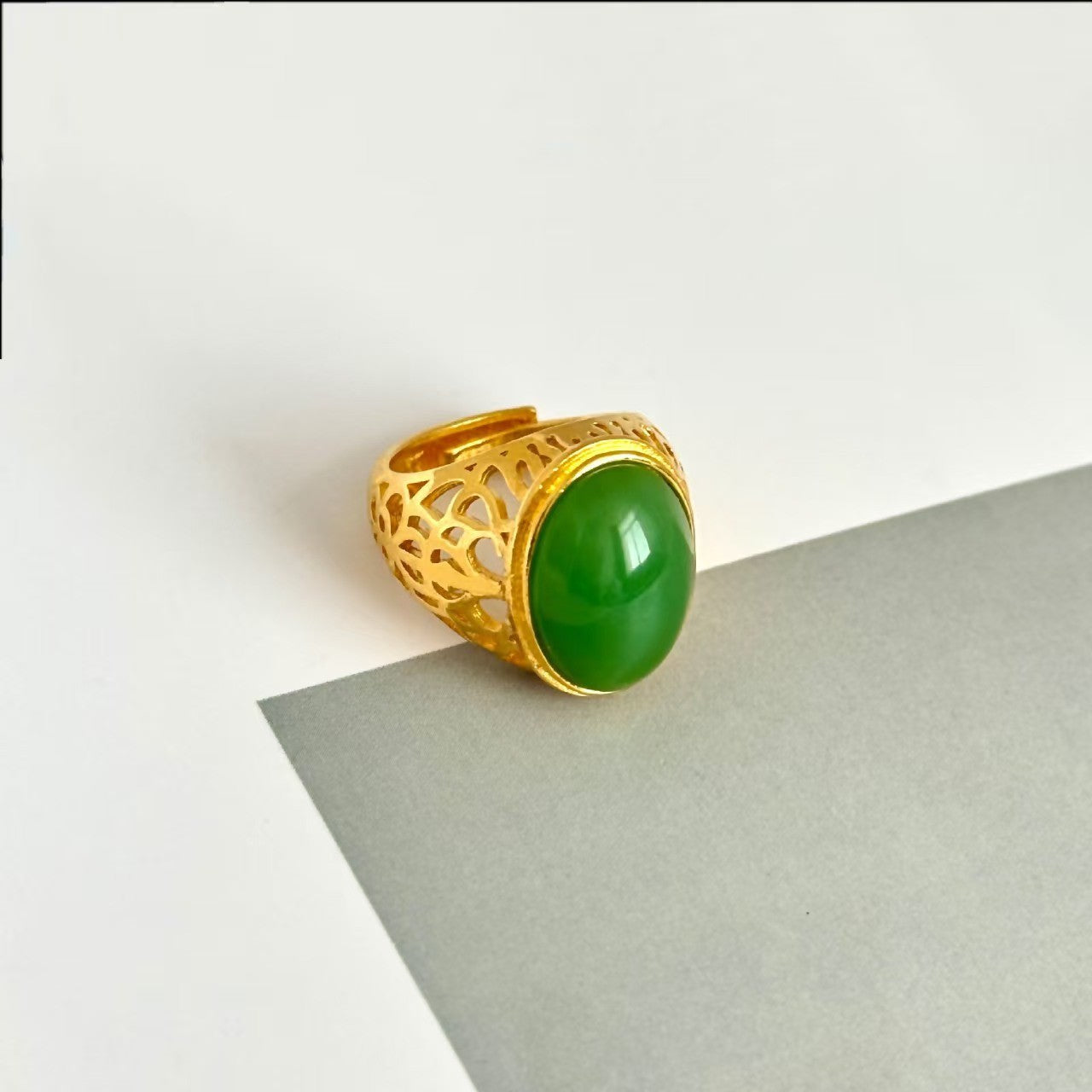Placer Gold Big Diamond Fortune Full Ring
