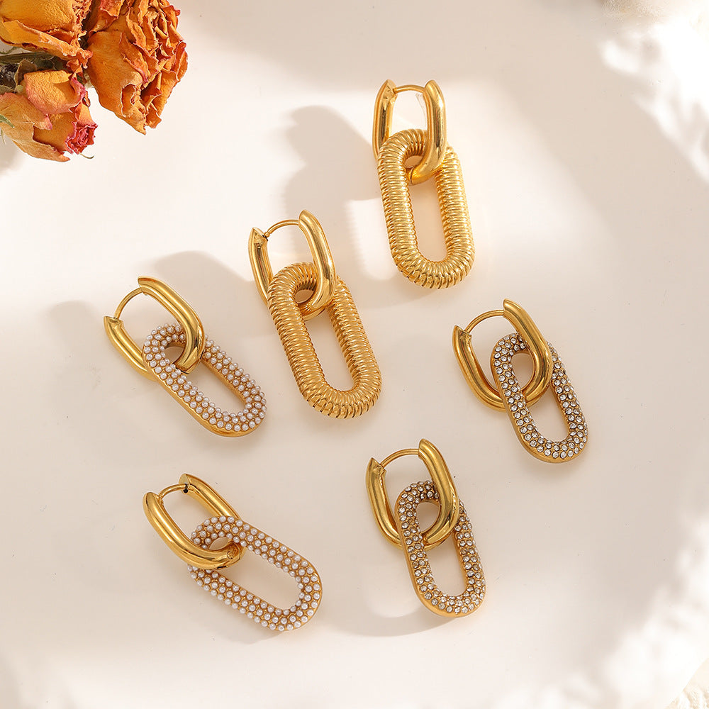 Stainless Steel Female Temperament Wild Double Titanium Gold Rings
