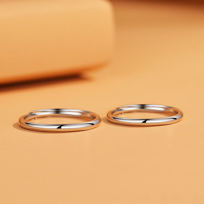 Glossy Simple Couple Design Classic Minimalist Rings