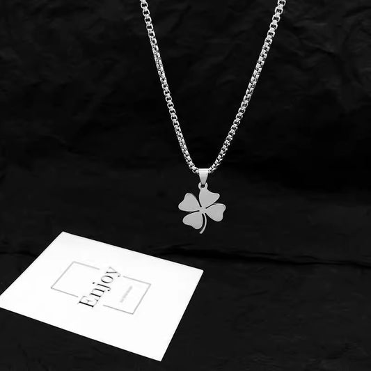 Stainless Steel Lucky Four-leaf Clover Simple Necklaces