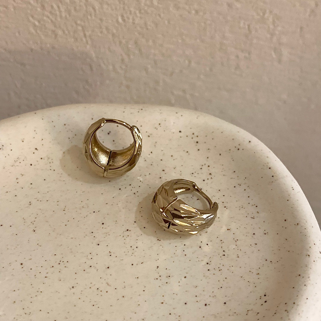 Prism Clip Copy Coffee Gold Water Drop Niche Senior Sense Ear Buckle