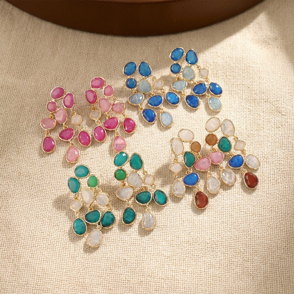 Fashion Candy Color Dopamine Colorful Crystals Rings