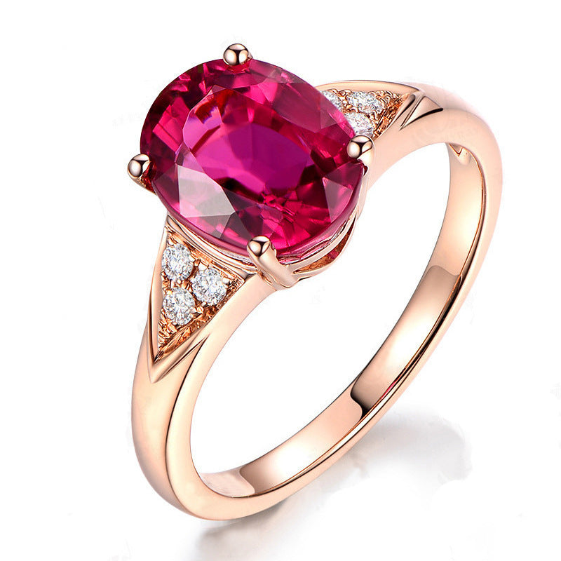 Women's Simulation Aquamarine Zircon Open Personality Navy Blue Ring