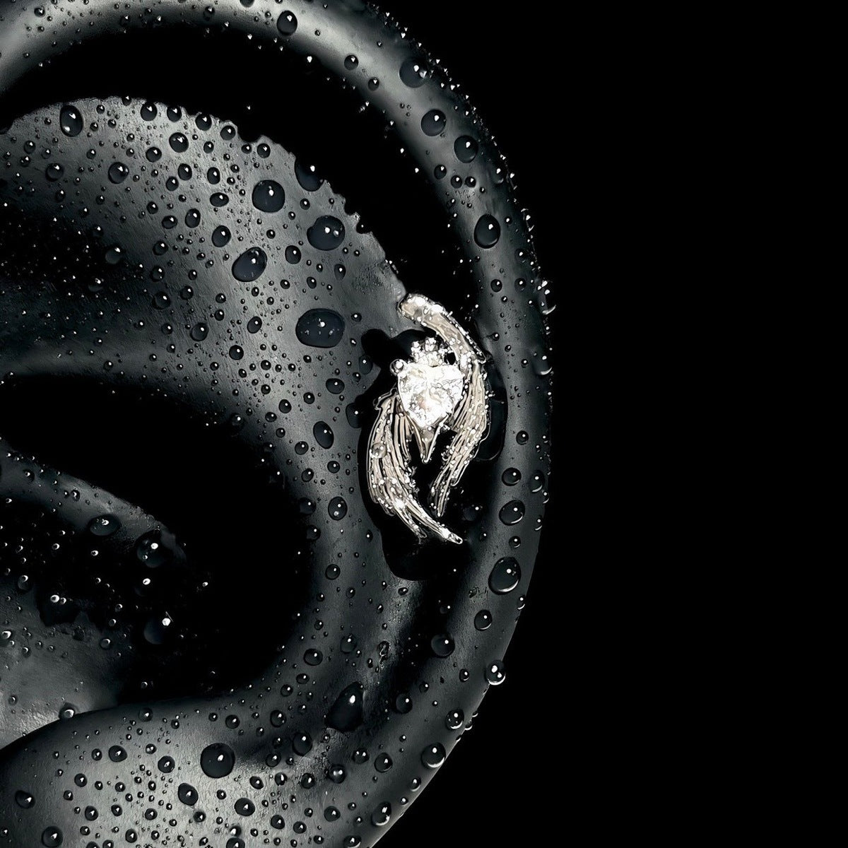 Wings Flash Zircon Ear Bone Medical Titanium Steel Female High Stud Earrings