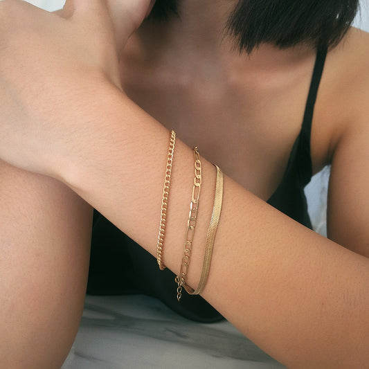 Women's Personalized Chain Simple Vintage Punk Style Snake Bones Decoration Bracelets