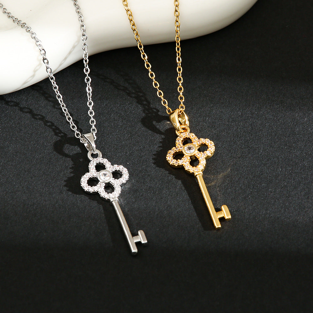 Women's Korean Style Micro Fashion Personality High-grade Key Stainless Steel Necklaces