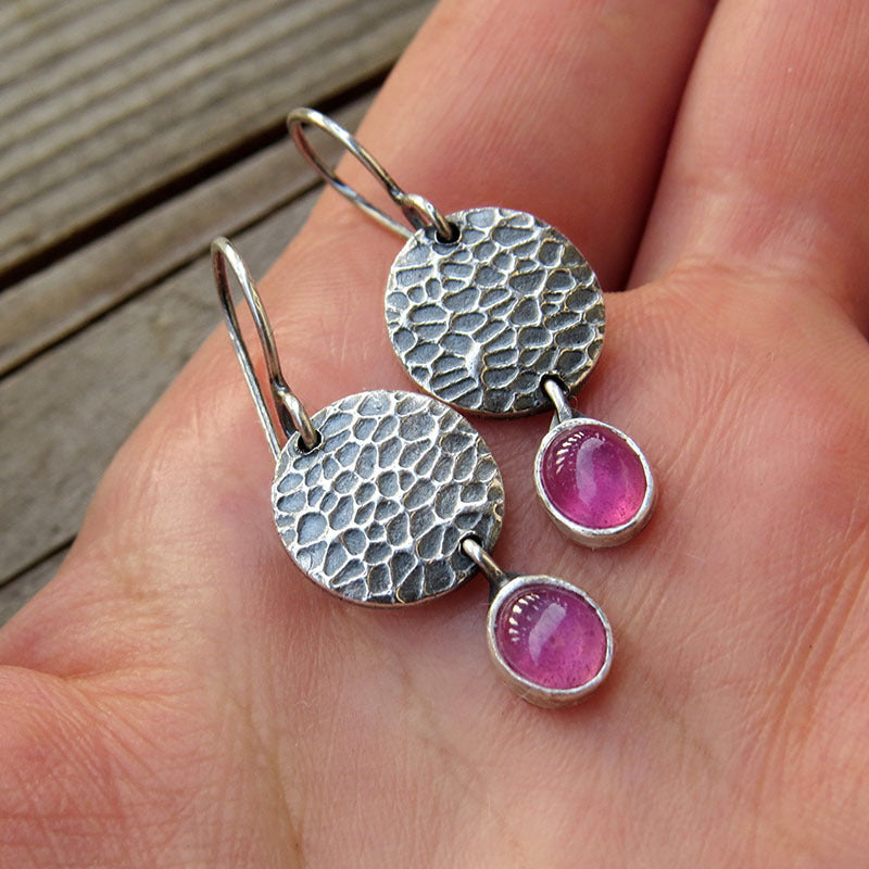 Durable Drop-shaped Blue Gem Handmade Drop Rings