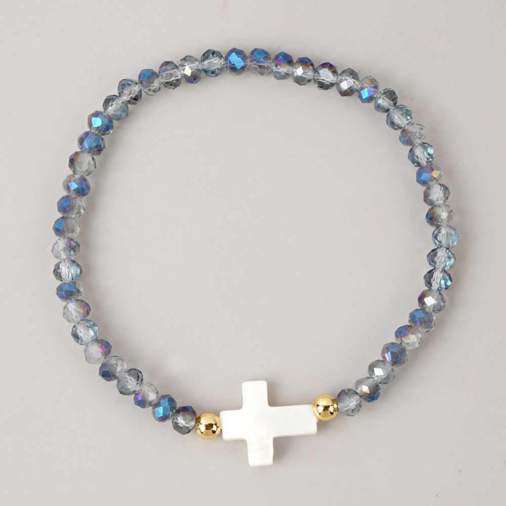 Women's Style Copper Bead Shell Cross Color Bracelets