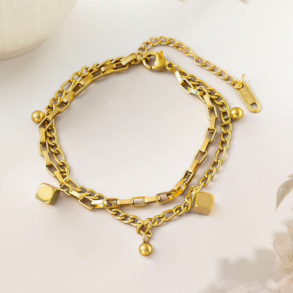 Titanium Steel Female Gold Fashion Light Bracelet