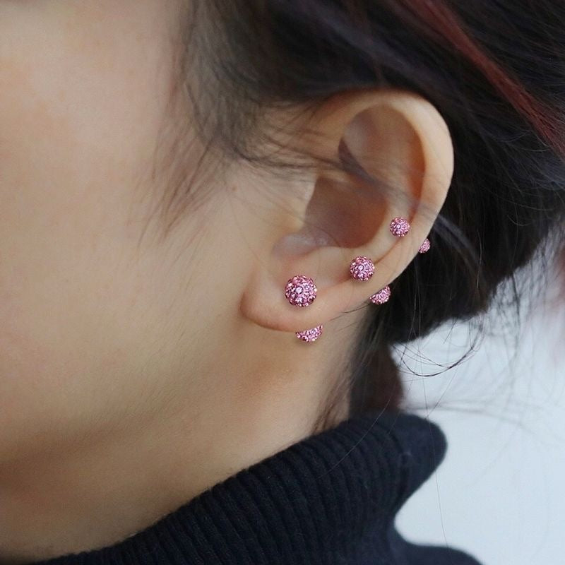 Ball Flash Ear Bone Korean Simple No Need Stud Earrings