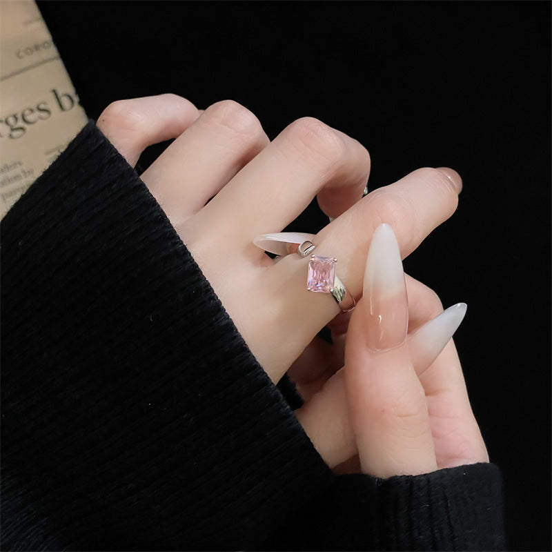 Colorful Crystals Open Bow Flower Design Elegant Light Rings