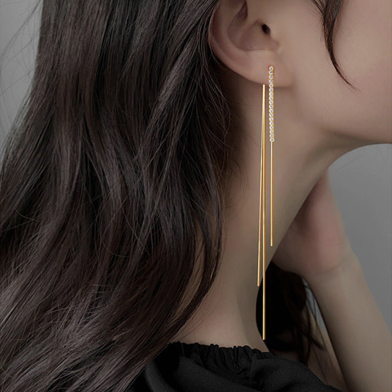 Shiny Diamond Tassel Temperament Wild Dangle Niche Ear Line